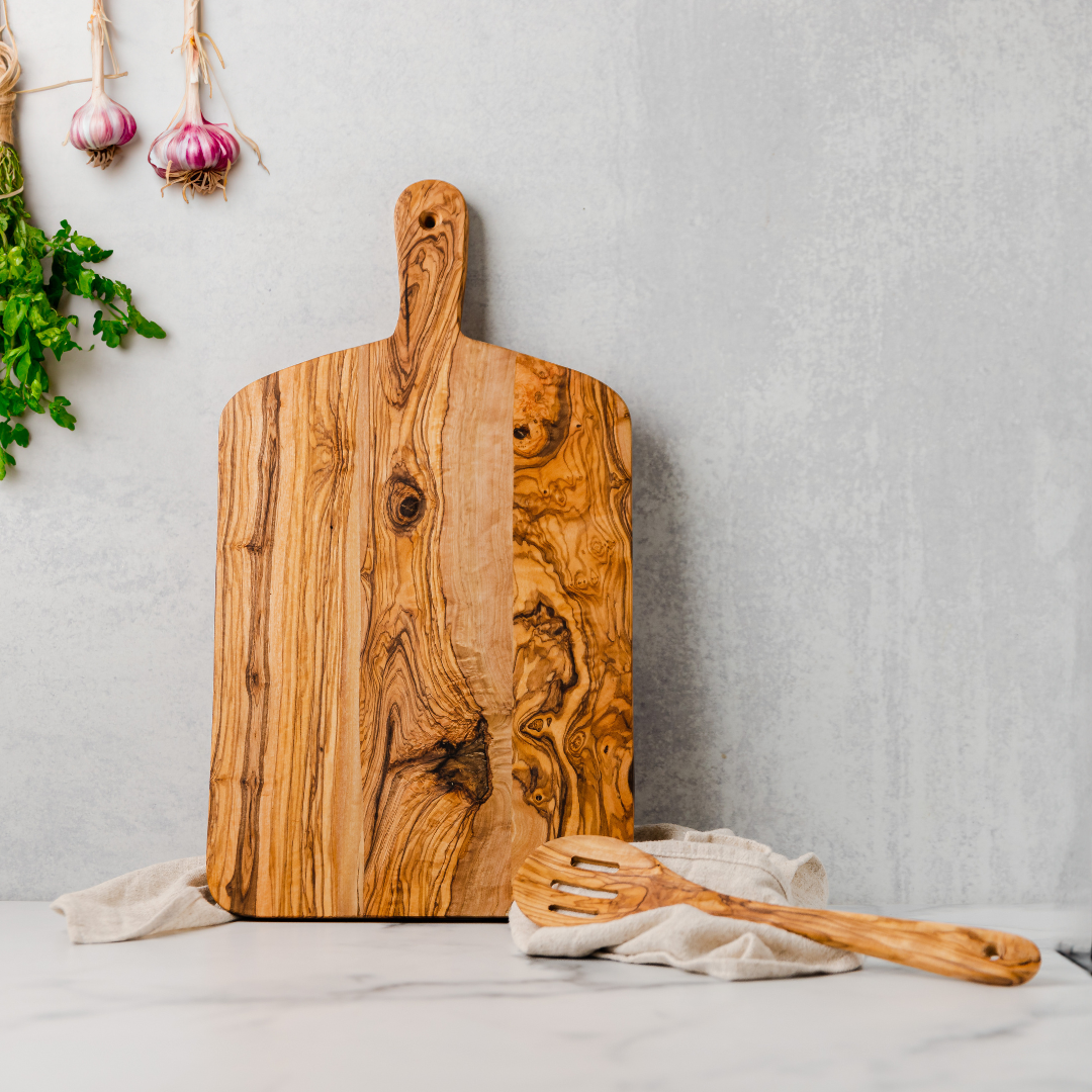 Verve Culture Italian Olivewood Charcuterie Board - Rope Handle