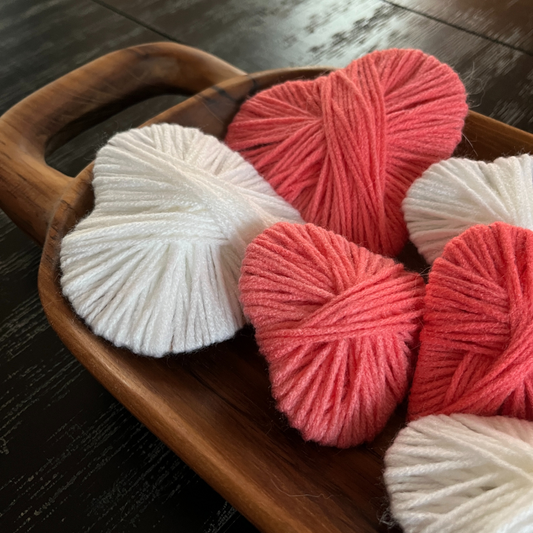Handcrafted Yarn Hearts