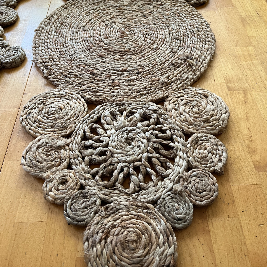 Connected Jute Circles Table Runner