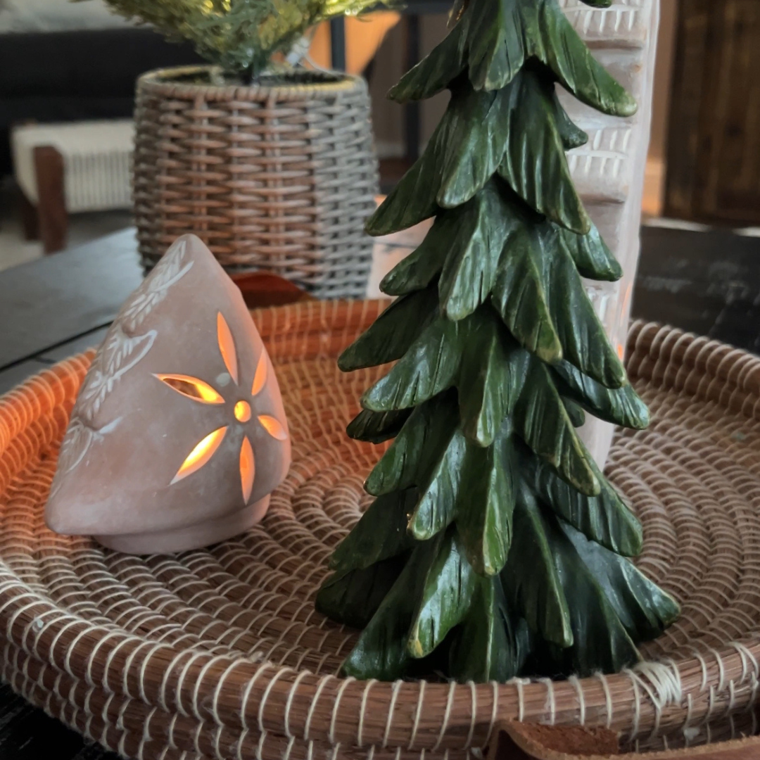 Handmade Terracotta Tea Light Candle Holder - Tree