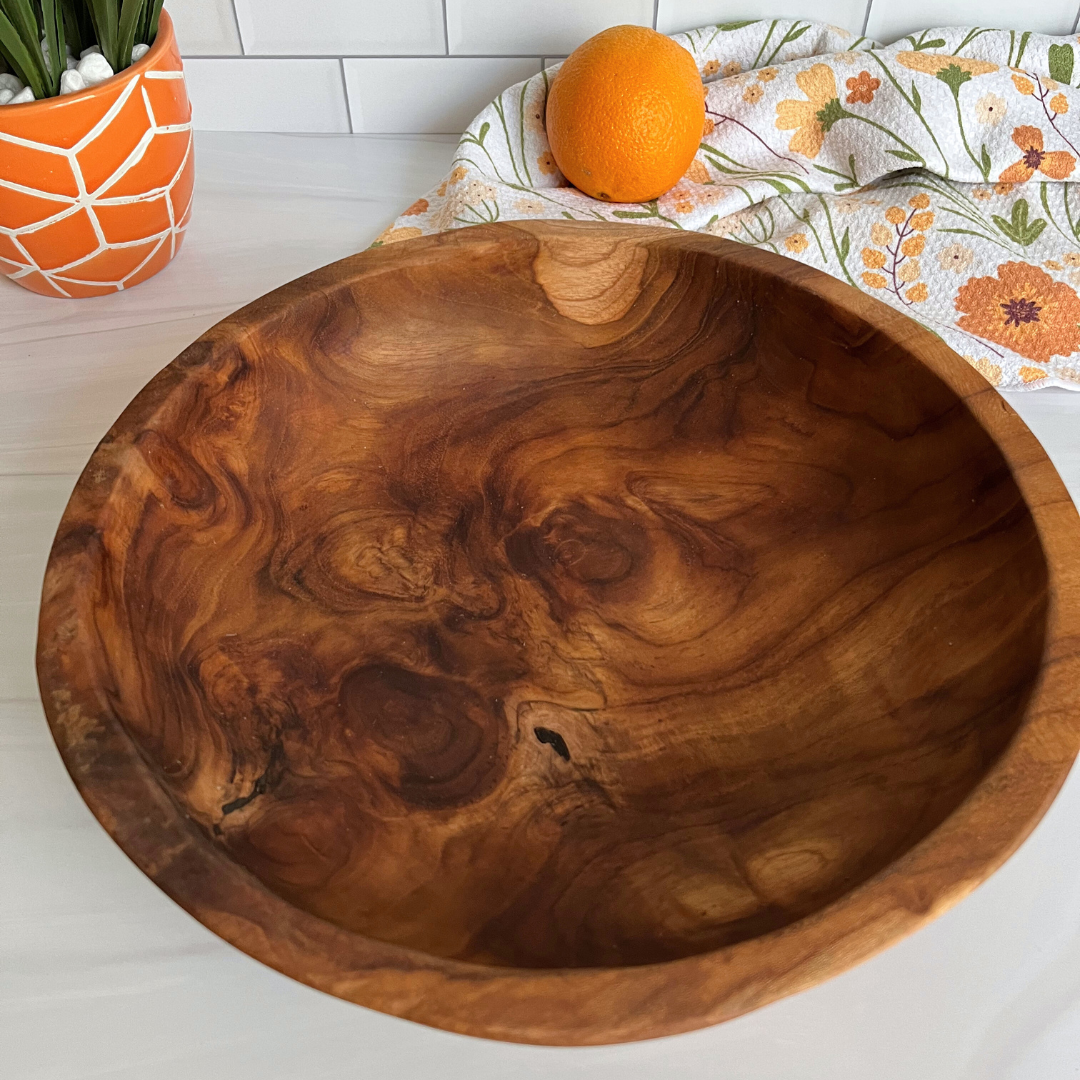 Medium Live Edge Salvaged Teak Bowl