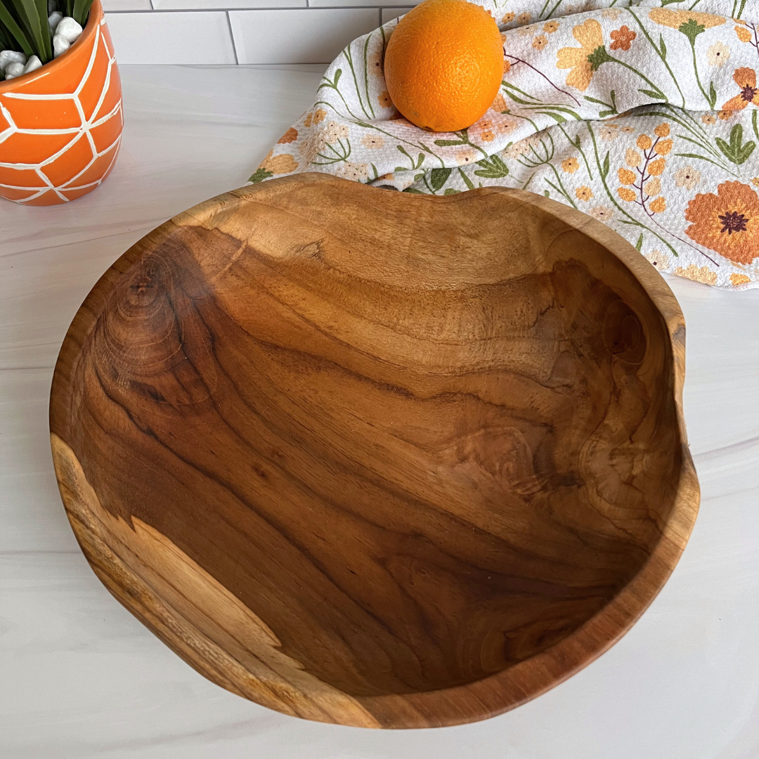 Medium Live Edge Salvaged Teak Bowl