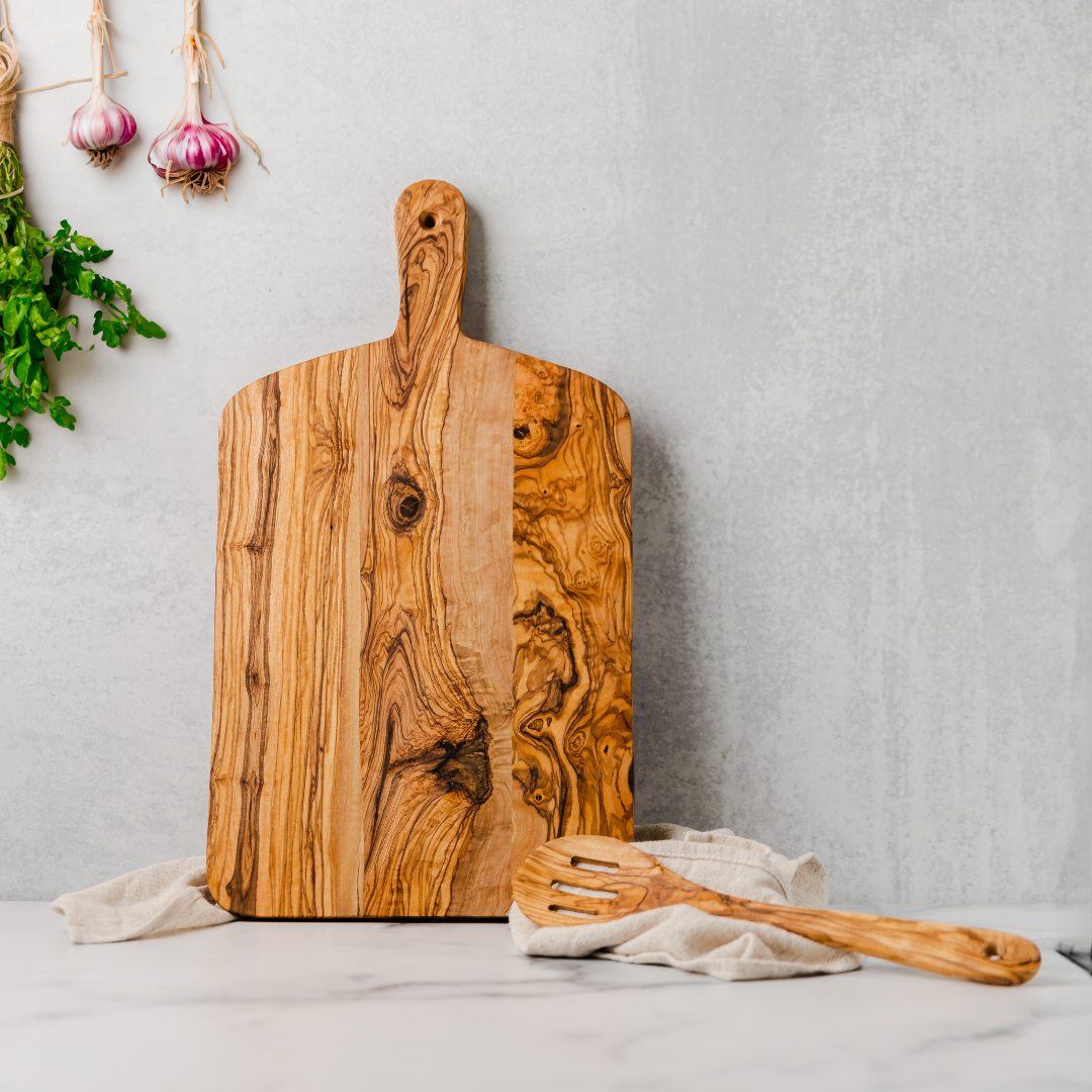 Olive Wood Charcuterie Board with Handle