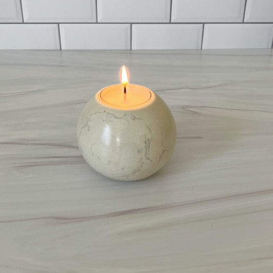 Soapstone Globe Tea Light Candle Holders