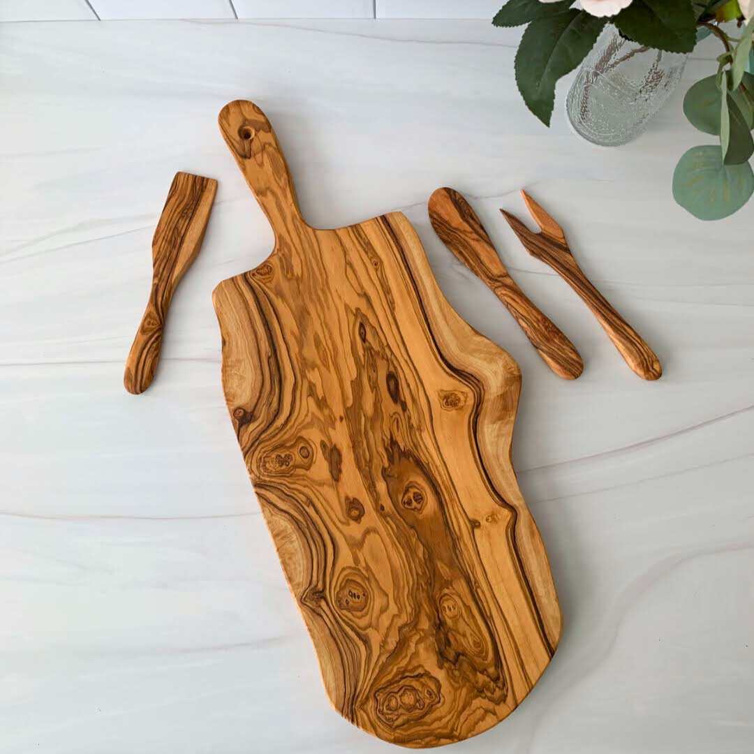 Olive Wood Rustic Cheese Board