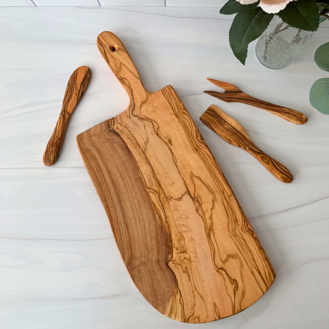 Olive Wood Rustic Cheese Board