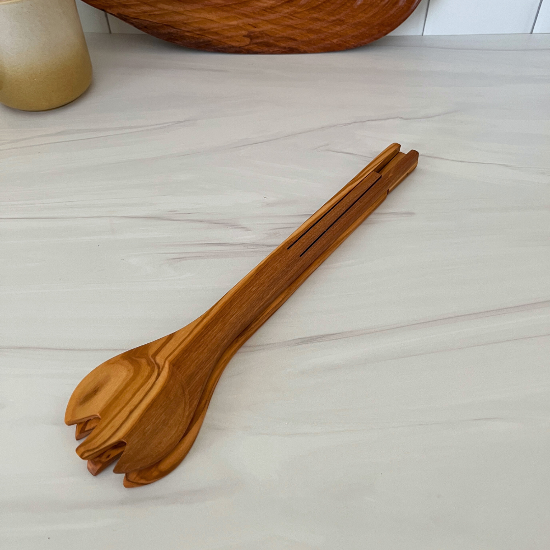 Olive Wood Flip Tongs