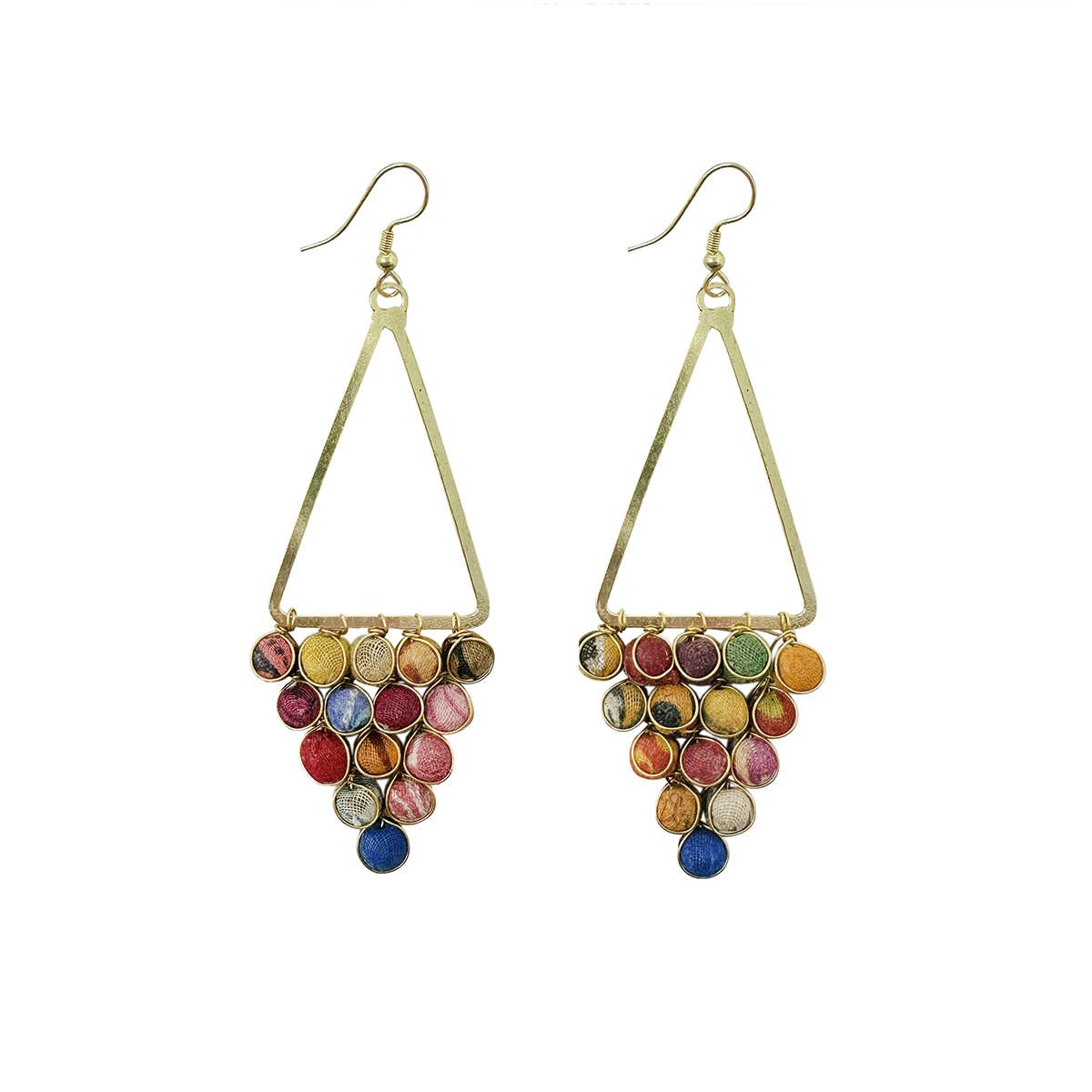 Kantha Reflective Chandeliers earrings