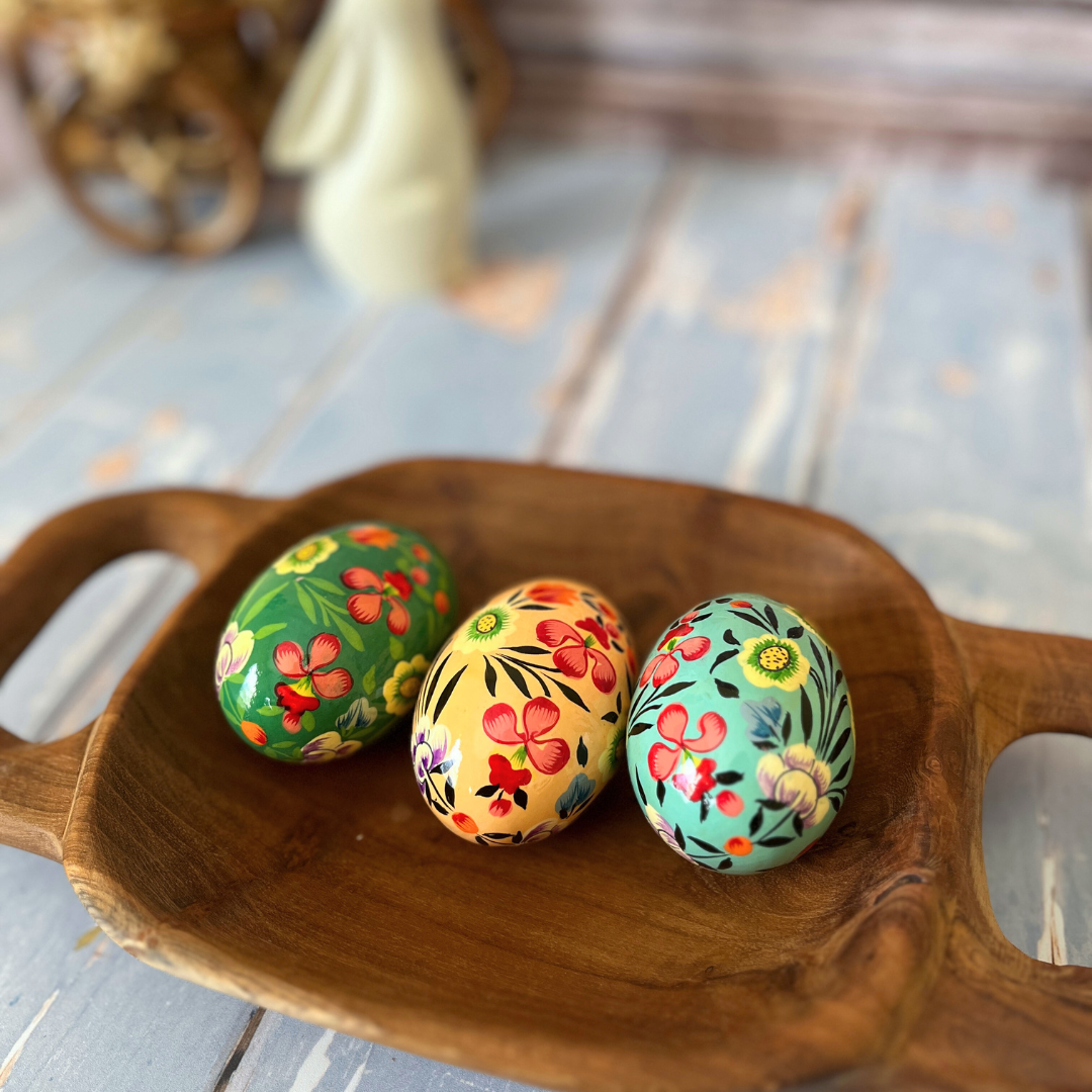 Himalayan Flower Kashmiri Eggs - Set of 3