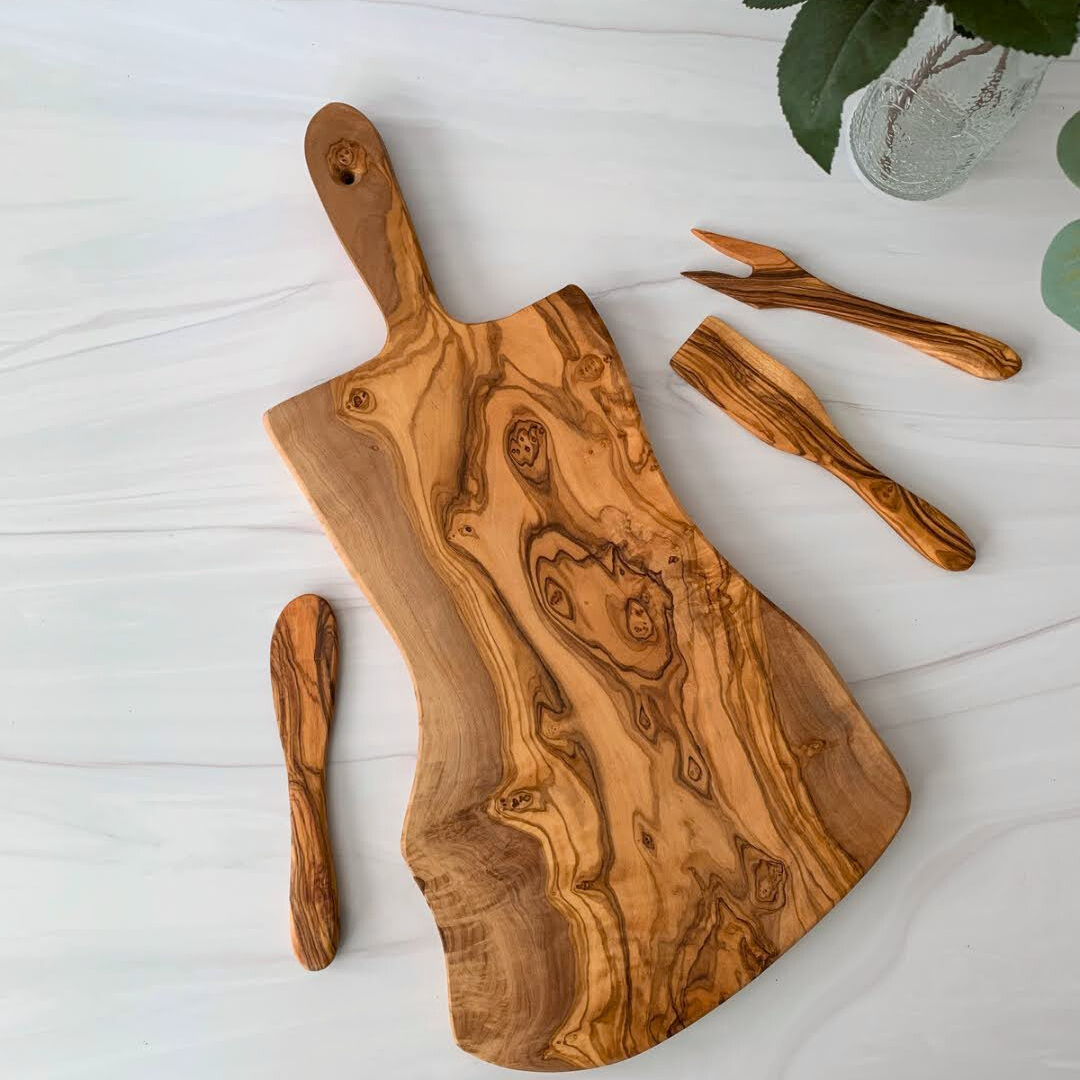 Olive Wood Rustic Cheese Board