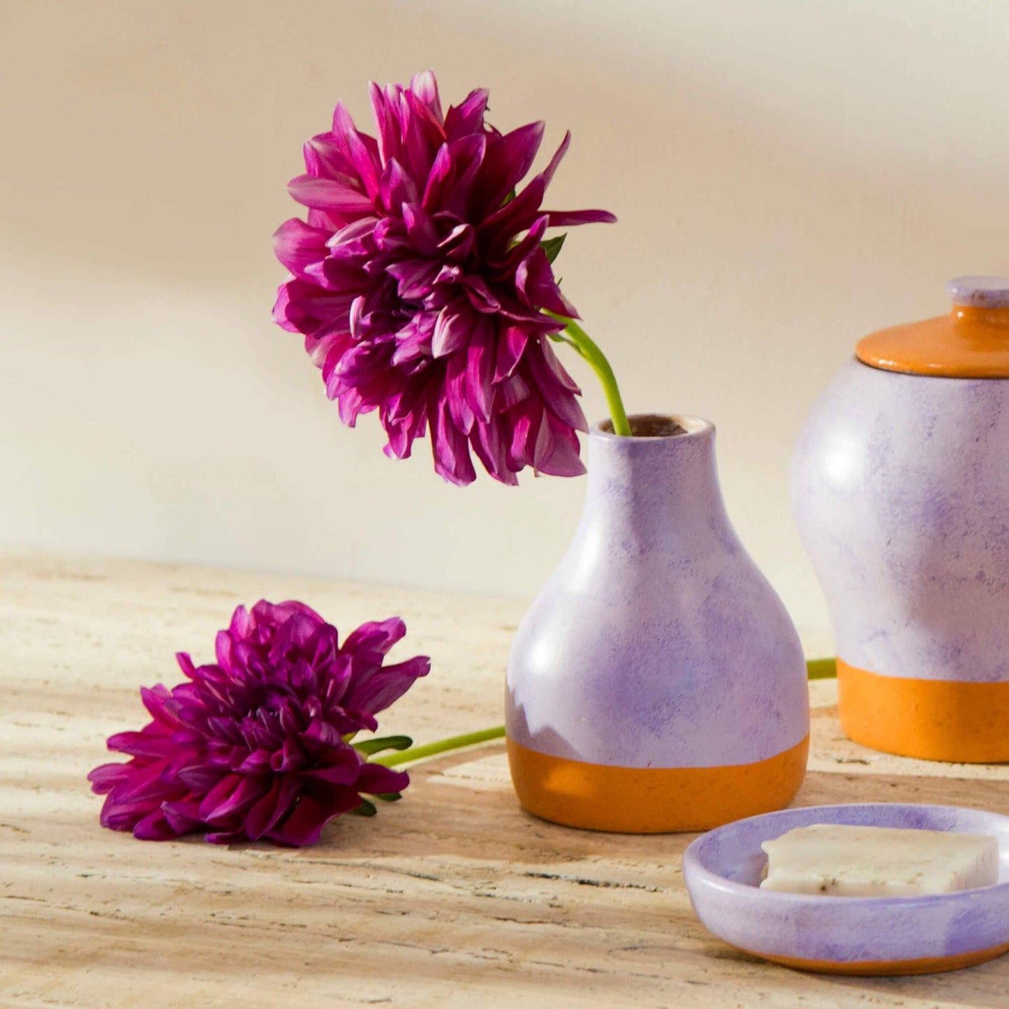 Washed Lavender Bud Vase