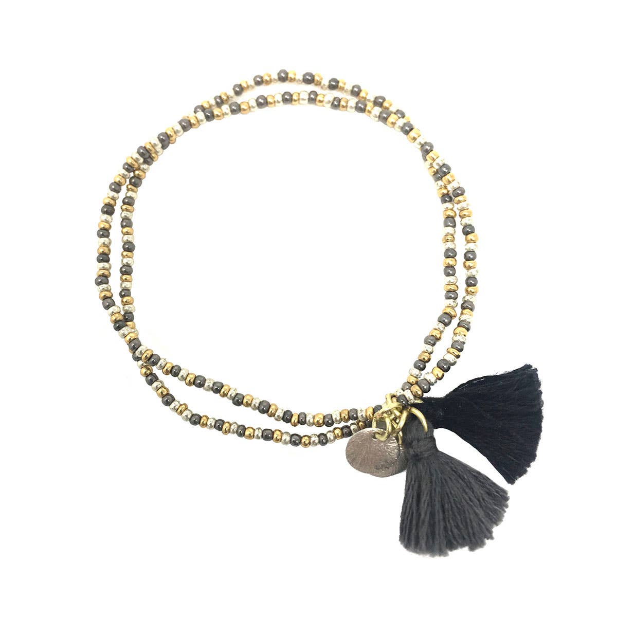 Gold Coast Tassel Bracelet (Black)