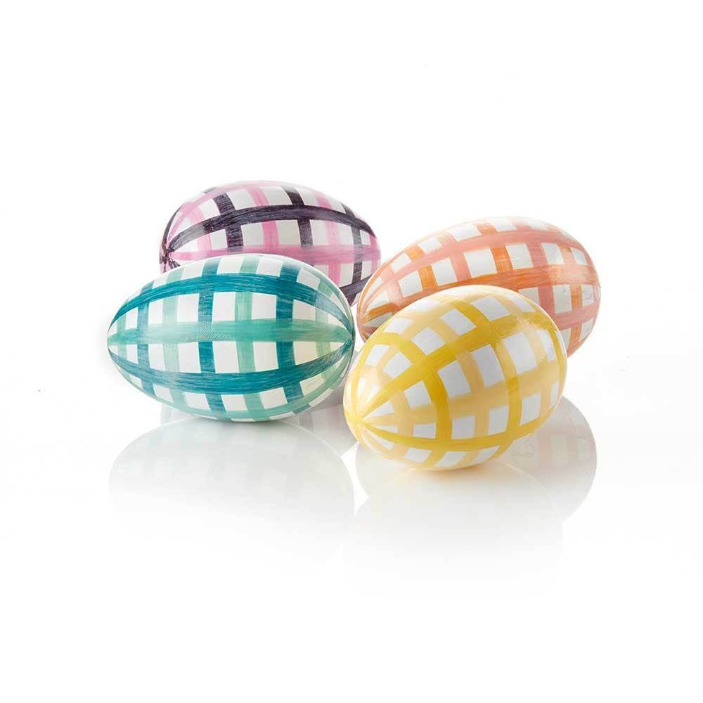 Gingham Kashmiri Easter Eggs - Set of 4