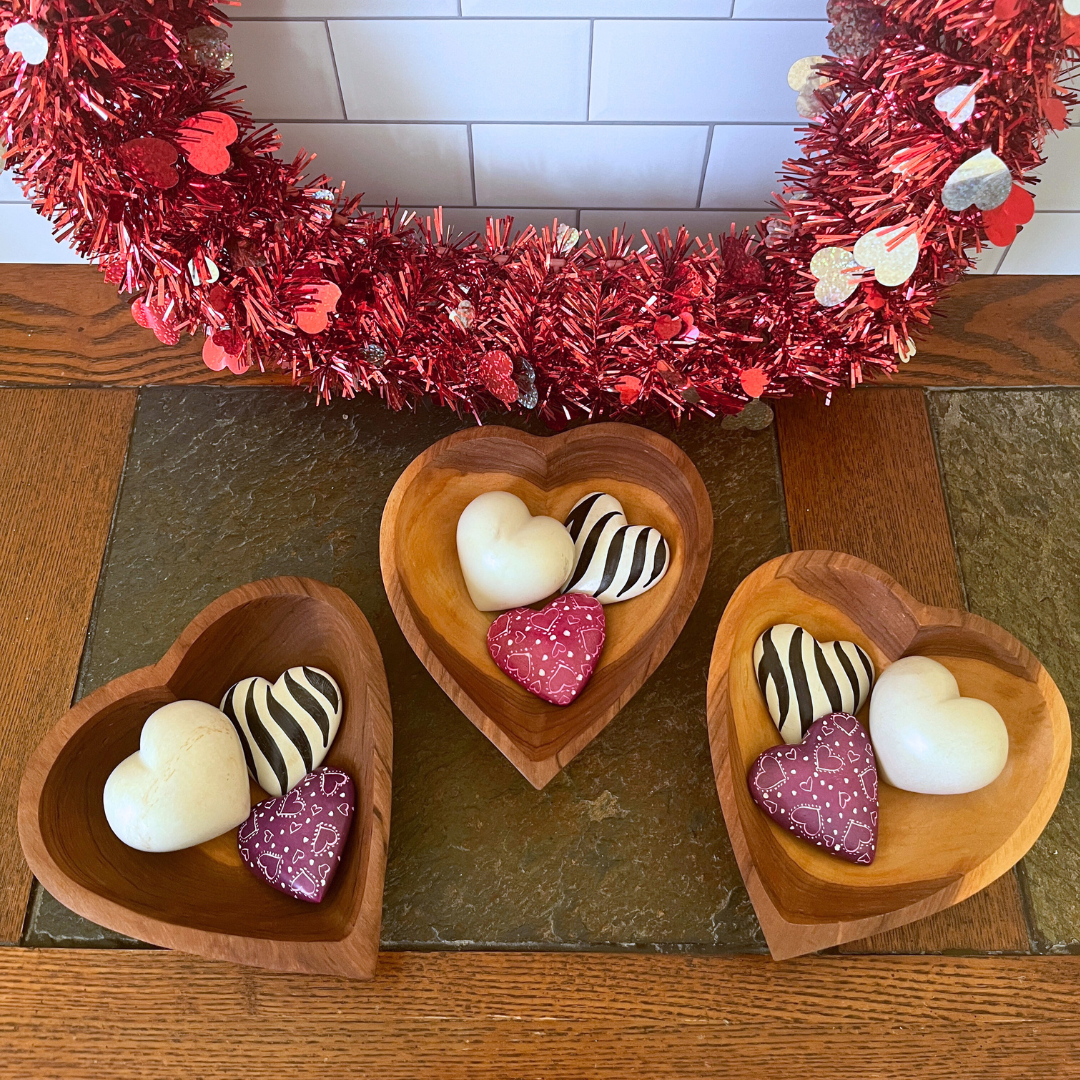 Olive Wood Heart Bowl Bundle