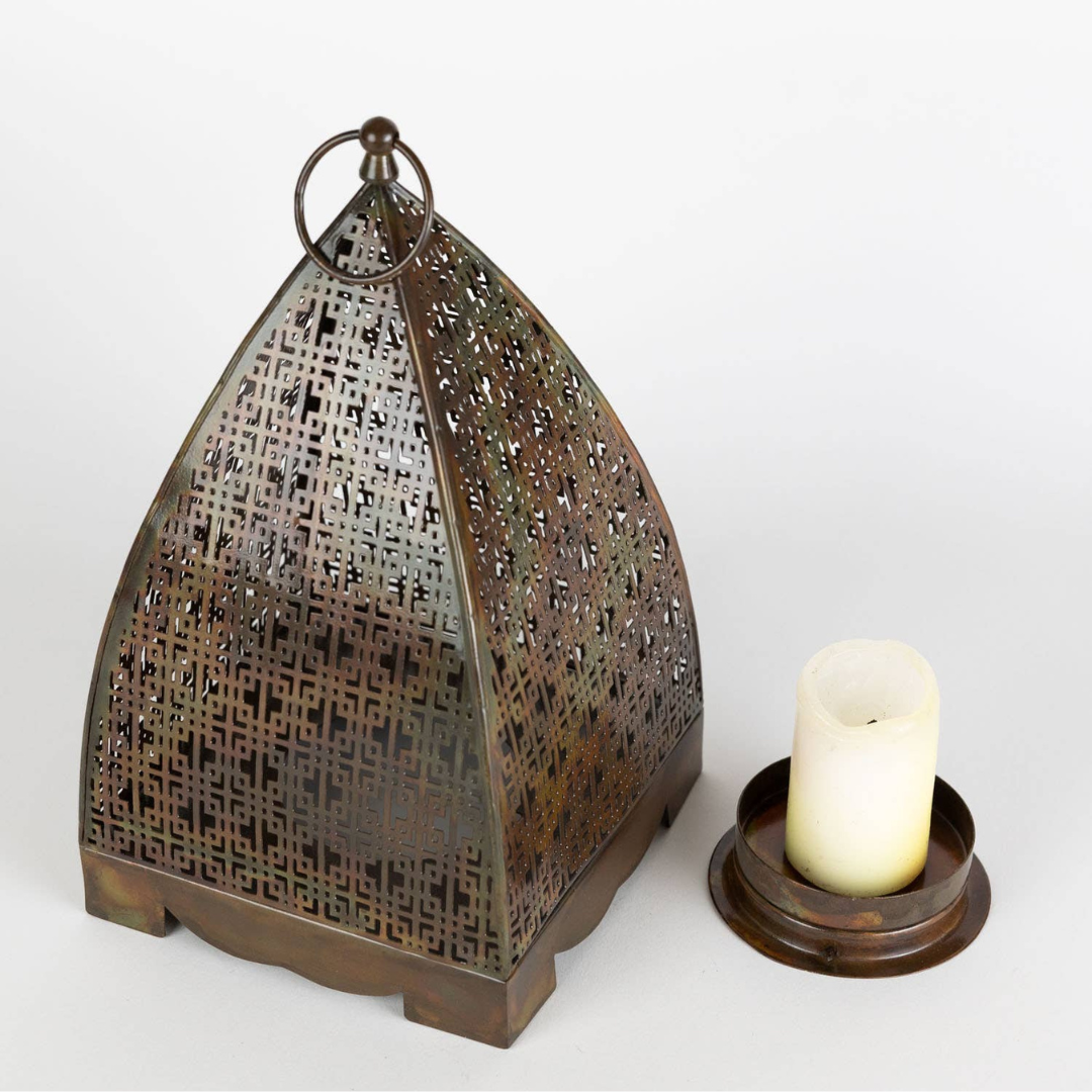 Chatushkosh Antiqued Copper Lantern - 11"