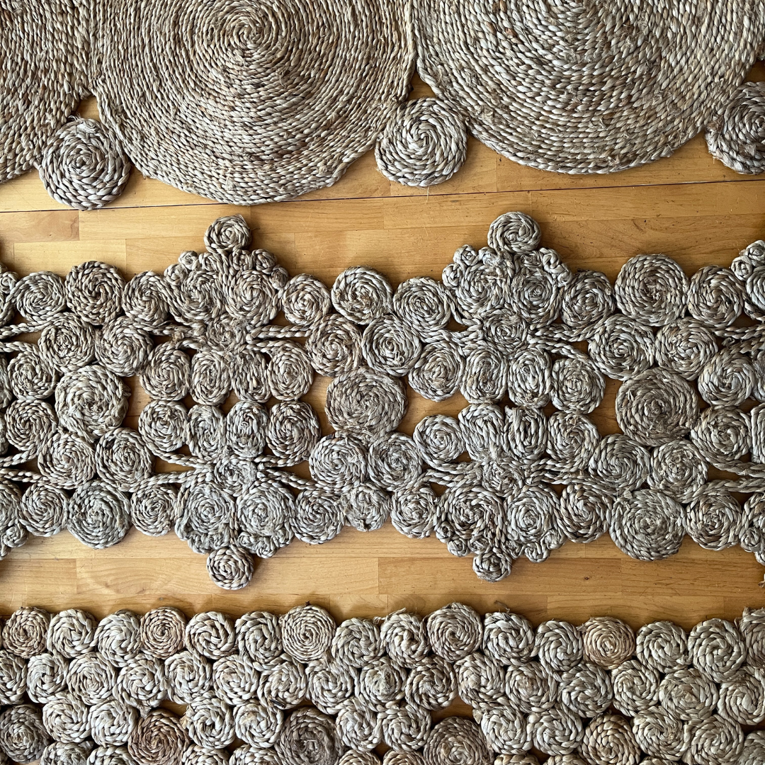 Woven Circles Jute Table Runner