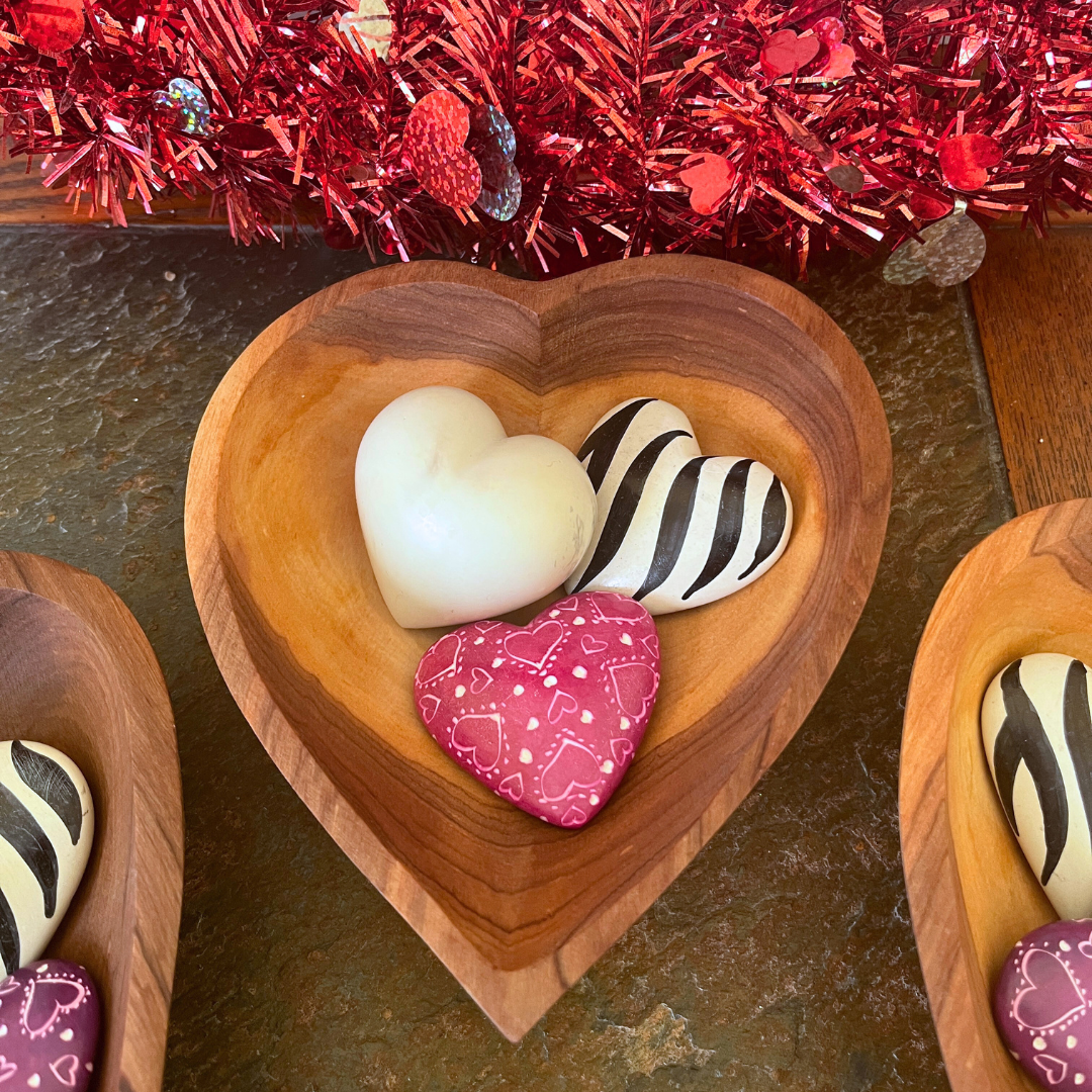 Olive Wood Heart Bowl Bundle