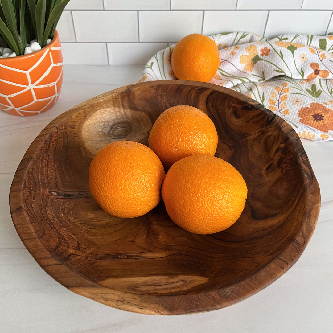 Medium Live Edge Salvaged Teak Bowl