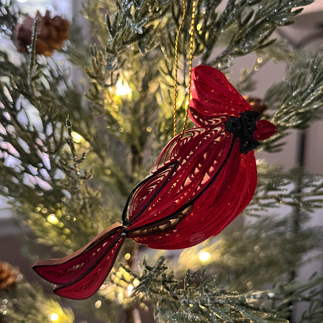 Quilled Cardinal Ornament