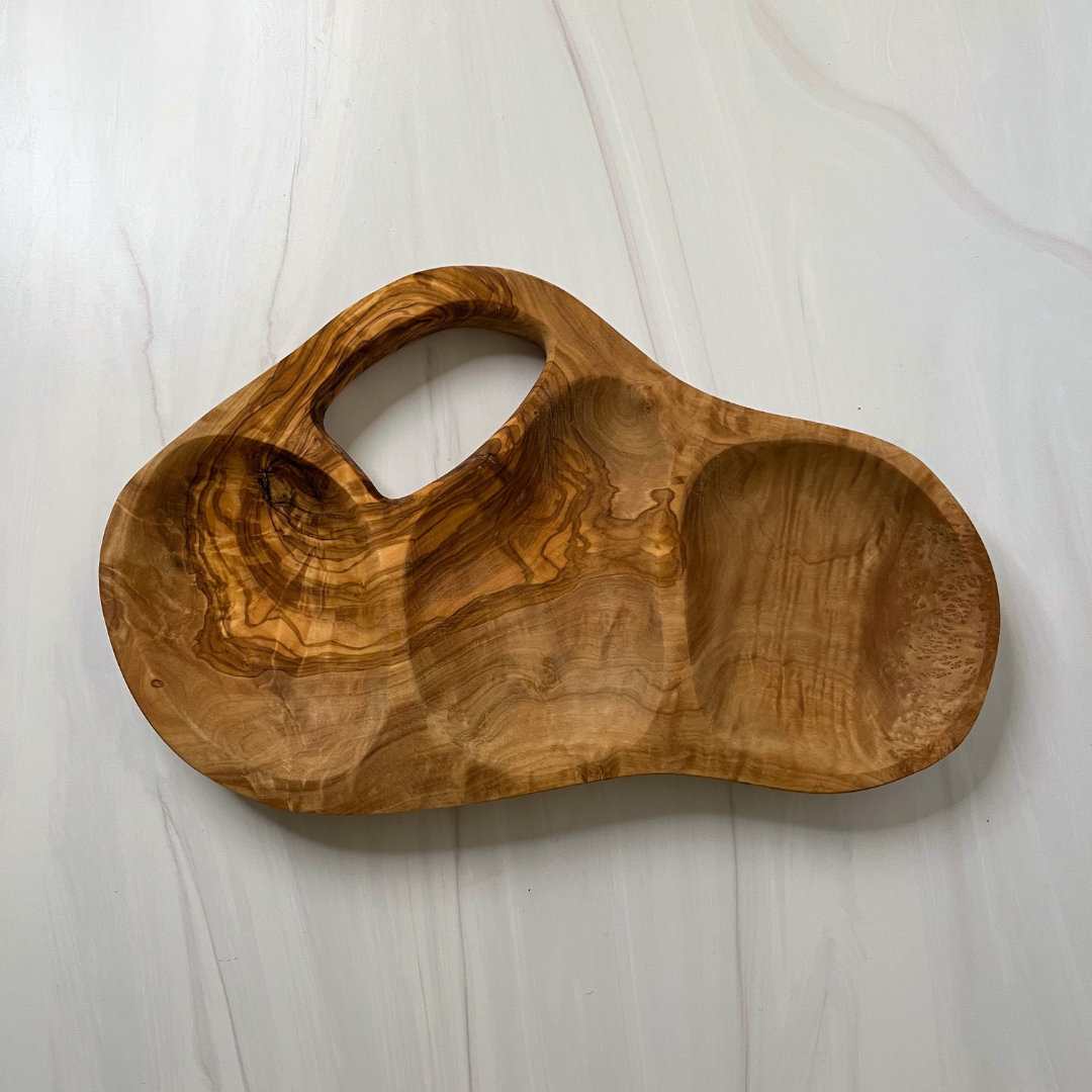 Olive Wood Appetizer Tray: 12"-14"