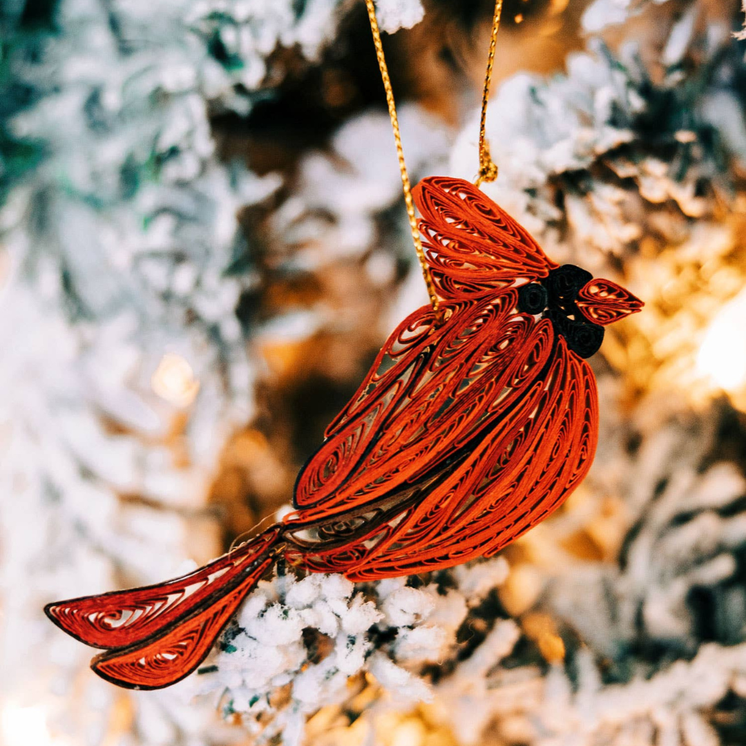 Quilled Cardinal Ornament