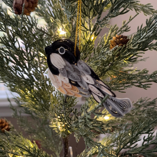 Quilled Chickadee Ornament