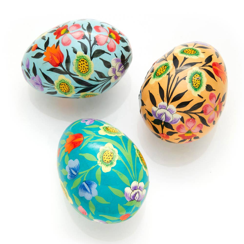 Himalayan Flower Kashmiri Eggs - Set of 3