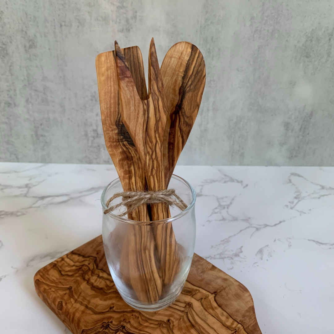 3 Piece Olive Wood Cheese set