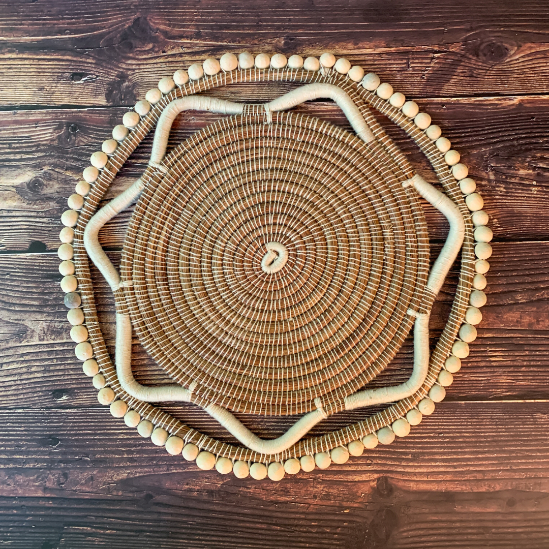 Pine Needle & Beaded Charger