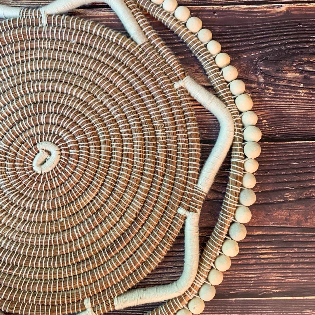 Pine Needle & Beaded Charger