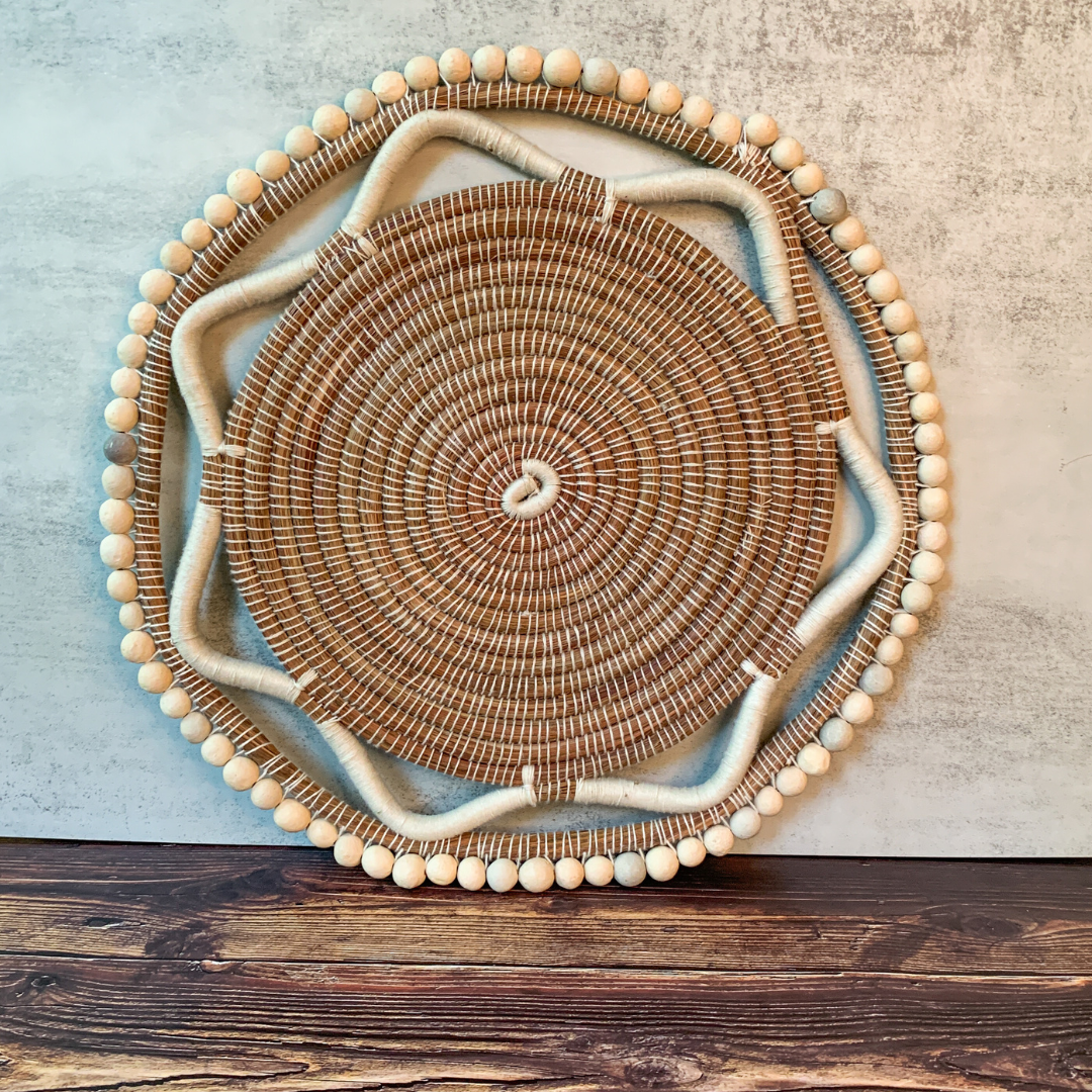 Pine Needle & Beaded Charger