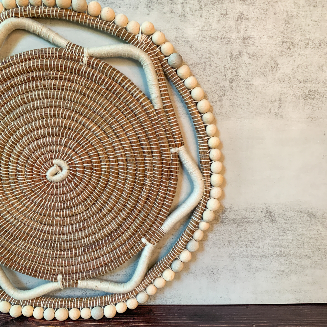 Pine Needle & Beaded Charger