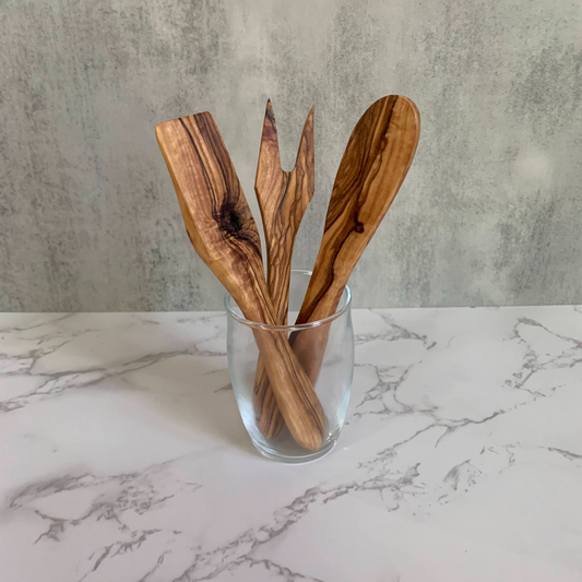 3 Piece Olive Wood Cheese set