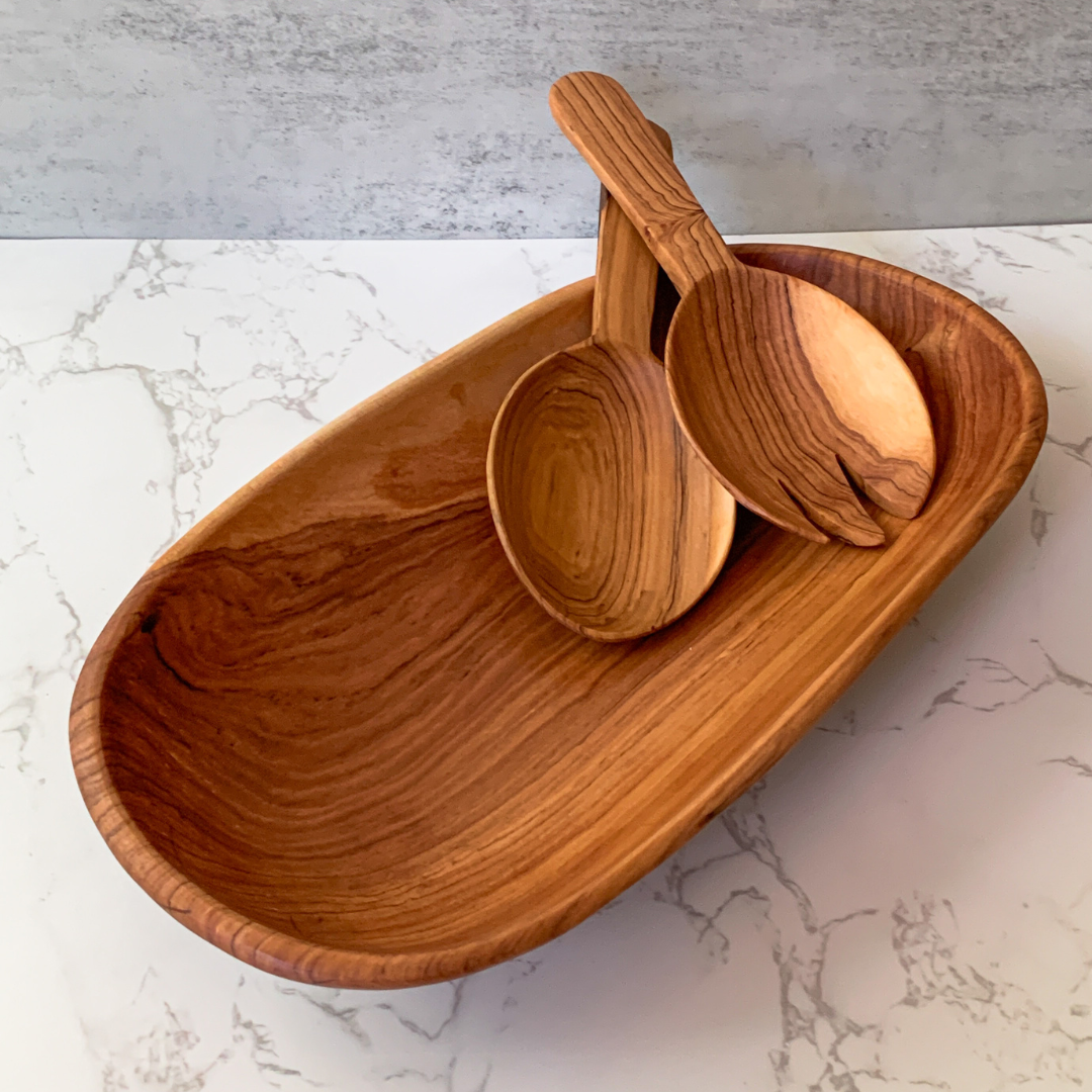 Olive Wood Salad Servers