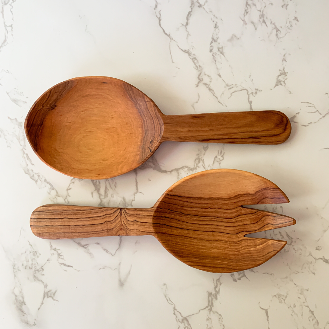 Olive Wood Salad Servers