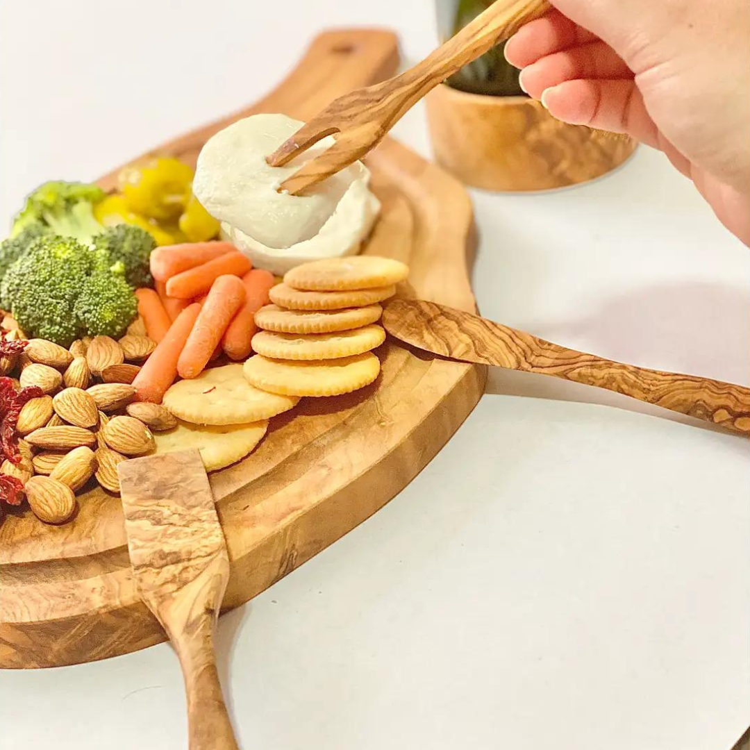 3 Piece Olive Wood Cheese set