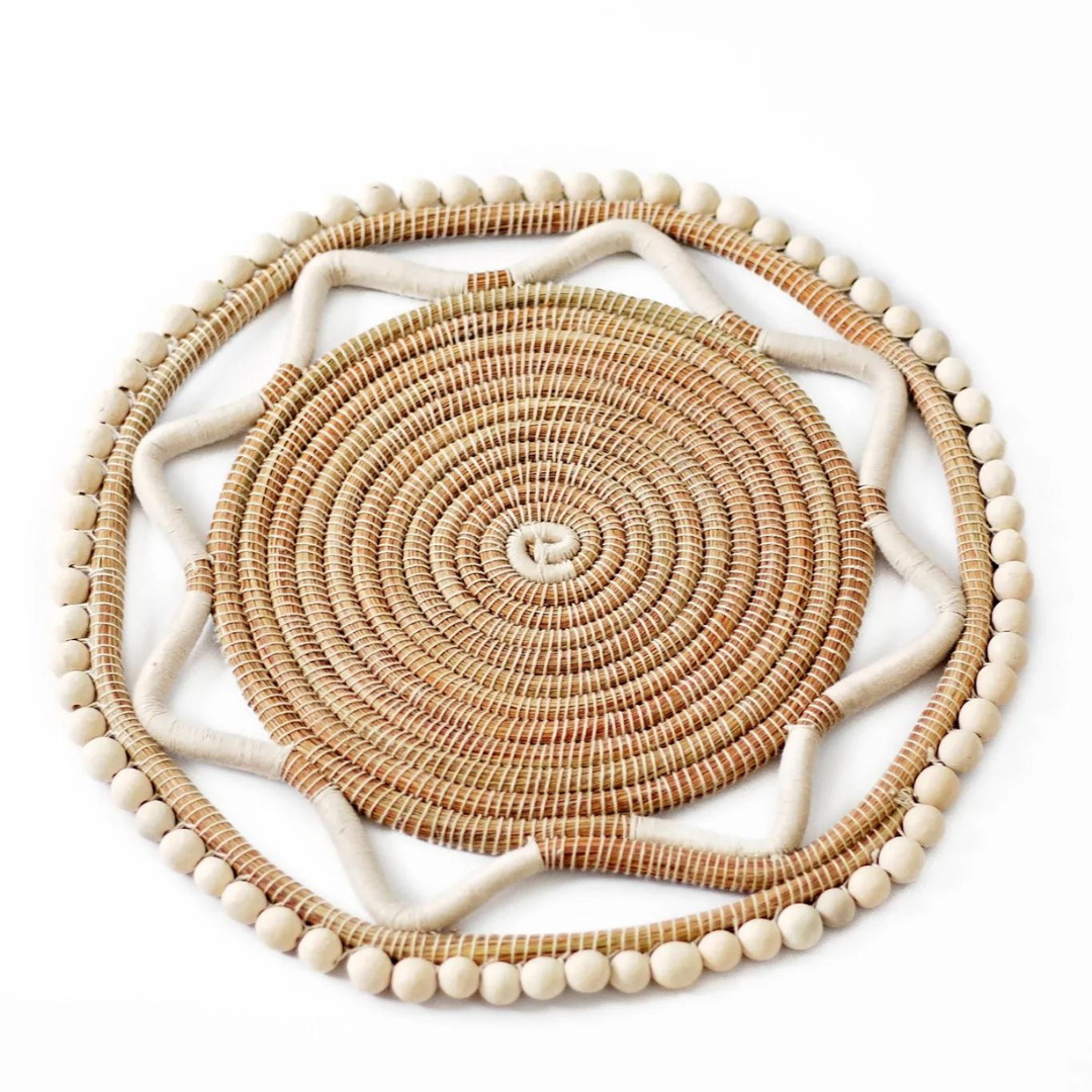 Pine Needle & Beaded Charger